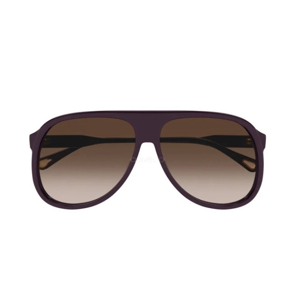 Chloe Dannie Brown Burgundy Gradient Aviator Sunglasses CH0128S NWOT - RARE - Picture 5 of 14